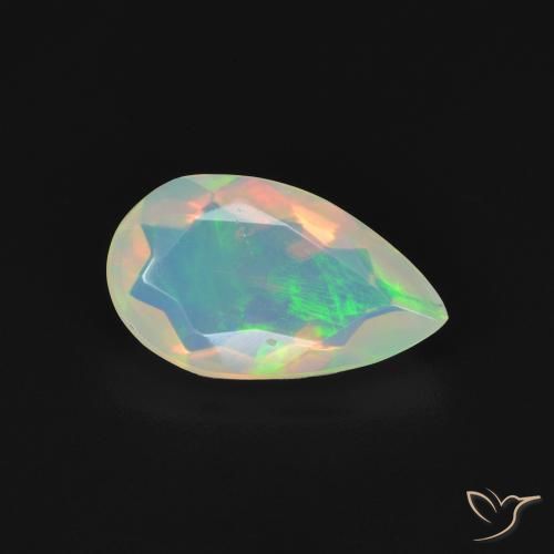 1.10 ct Multicolor Opal Stone, Natural Opal in Pear Facet Shape for Sale