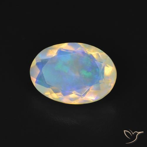 1.47 ct Multicolor Opal Stone, Natural Opal in Oval Facet Shape for Sale