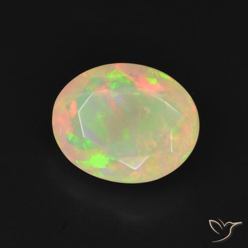 1.48 ct Multicolor Opal Stone, Natural Opal in Oval Facet Shape for Sale