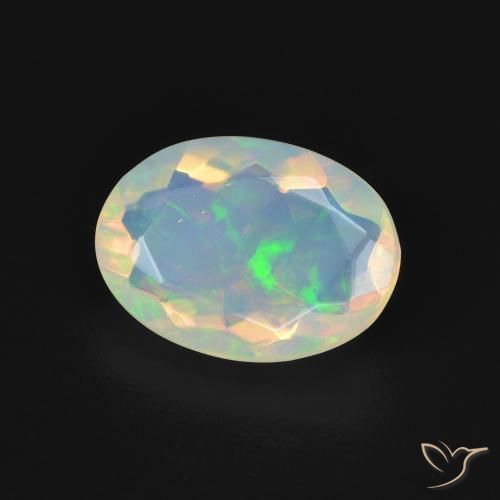 1.61 ct Multicolor Opal Stone, Natural Opal in Oval Facet Shape for Sale