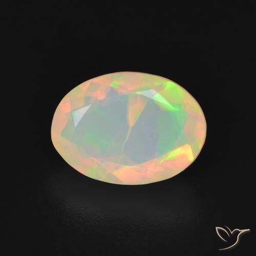 1.29ct Natural Multicolor Opal, Oval, Transparent