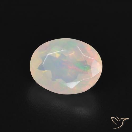 1.39 ct Multicolor Opal Stone, Natural Opal in Oval Facet Shape for Sale