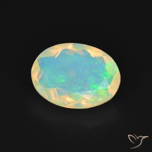 1.46 ct Multicolor Opal Stone, Natural Opal in Oval Facet Shape for Sale