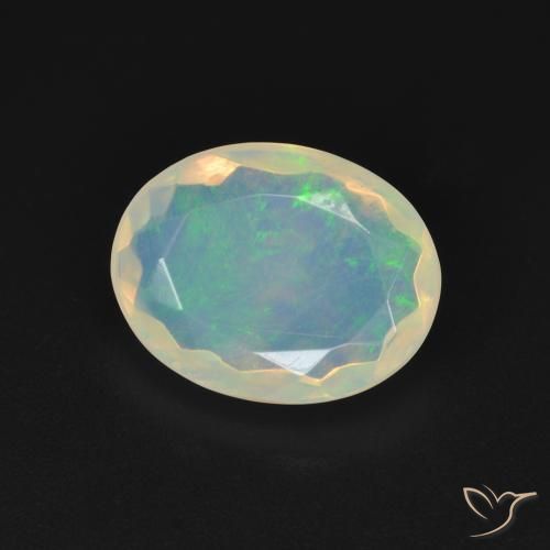 1.68 ct Multicolor Opal Stone, Natural Opal in Oval Facet Shape for Sale