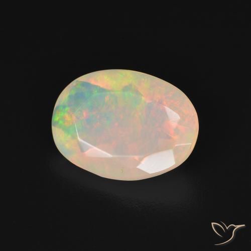 1.51 ct Multicolor Opal Stone, Natural Opal in Oval Facet Shape for Sale