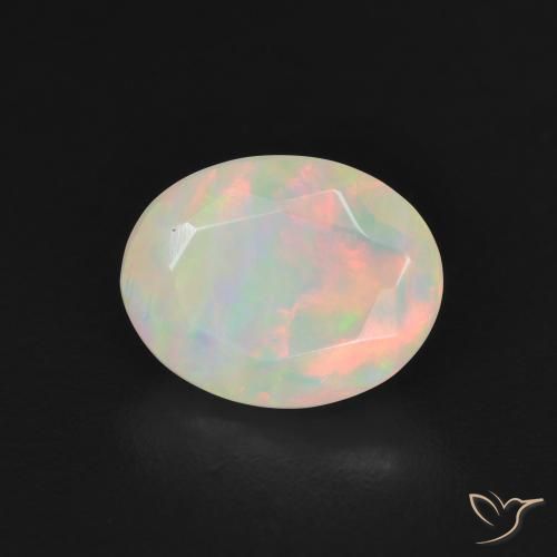 1.14 ct Multicolor Opal Stone, Natural Opal in Oval Facet Shape for Sale