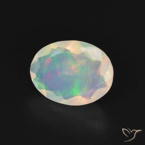1.07 ct Multicolor Opal Stone, Natural Opal in Oval Facet Shape for Sale