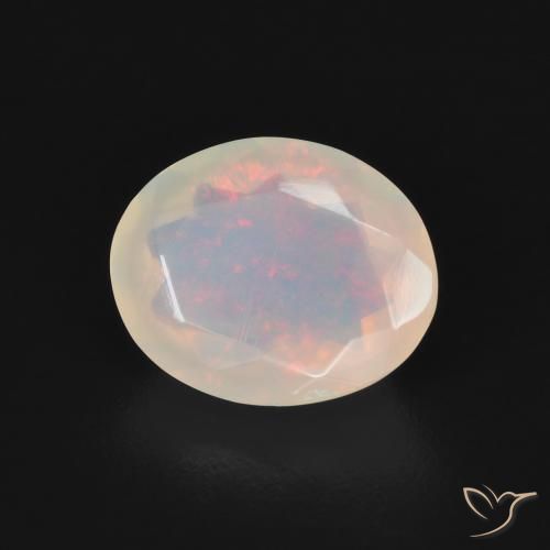 1.44 ct Multicolor Opal Stone, Natural Opal in Oval Facet Shape for Sale