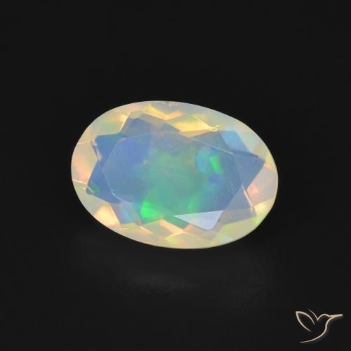 1.22 ct Multicolor Opal Stone, Natural Opal in Oval Facet Shape for Sale