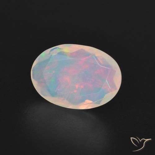 1.13 ct Multicolor Opal Stone, Natural Opal in Oval Facet Shape for Sale