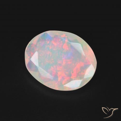 1.20 ct Multicolor Opal Stone, Natural Opal in Oval Facet Shape for Sale