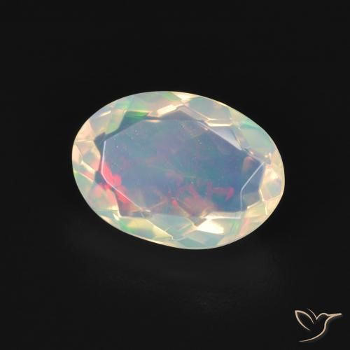 1.50 ct Multicolor Opal Stone, Natural Opal in Oval Facet Shape for Sale