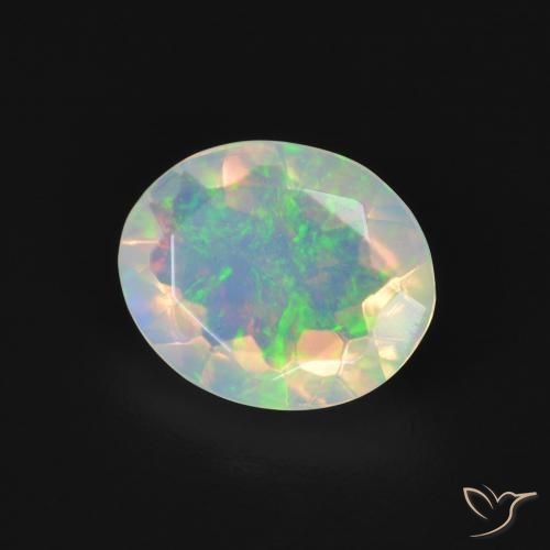 1.30 ct Multicolor Opal Stone, Natural Opal in Oval Facet Shape for Sale