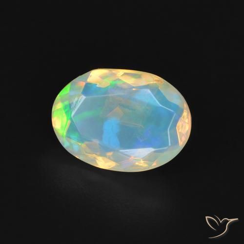 1.18 ct Multicolor Opal Stone, Natural Opal in Oval Facet Shape for Sale