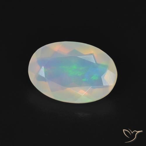 1.12 ct Multicolor Opal Stone, Natural Opal in Oval Facet Shape for Sale