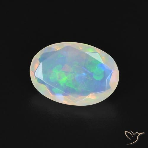 1.03 ct Multicolor Opal Stone, Natural Opal in Oval Facet Shape for Sale