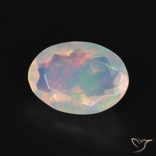 1.16 ct White Opal Stone, Natural Opal in Oval Facet Shape for Sale
