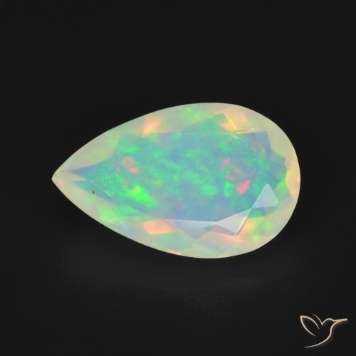 2.58ct Natural Multicolor Opal, Pear Shape, Transparent