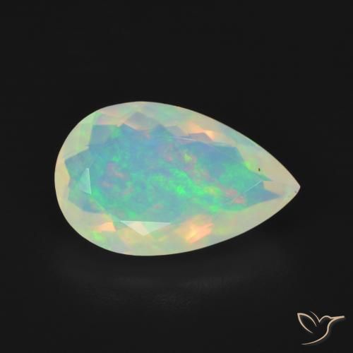 2.58 ct Multicolor Opal Stone, Natural Opal in Pear Facet Shape for Sale