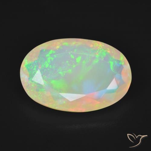 3.84ct Natural Multicolor Opal, Oval, Transparent