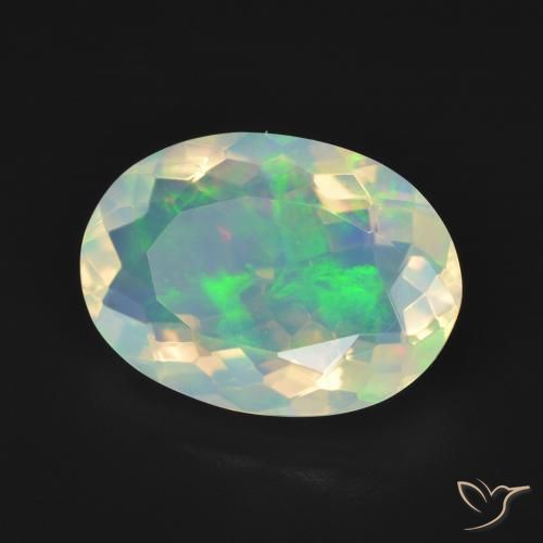 4.01 ct Multicolor Opal Stone, Natural Opal in Oval Facet Shape for Sale