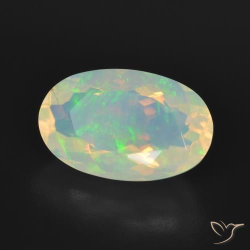 3.45 ct Multicolor Opal Stone, Natural Opal in Oval Facet Shape for Sale