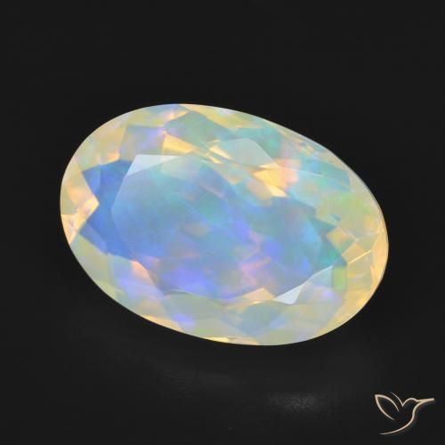 5.06 ct Multicolor Opal Stone, Natural Opal in Oval Facet Shape for Sale