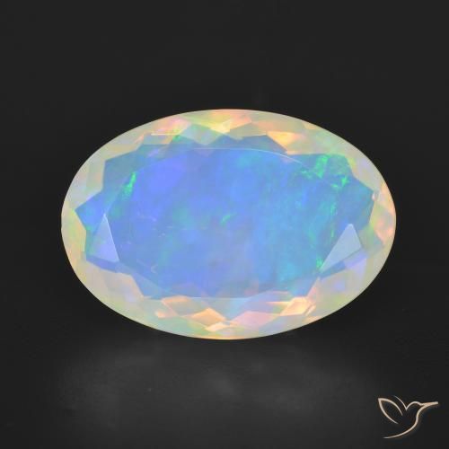 5.13ct Natural Multicolor Opal, Oval, Transparent