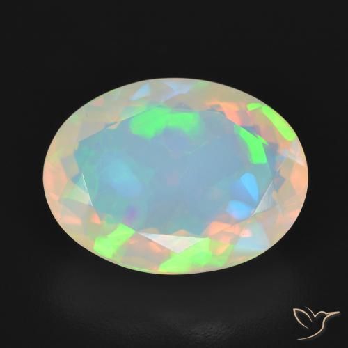 4.05ct Natural Multicolor Opal, Oval, Transparent, Photo A