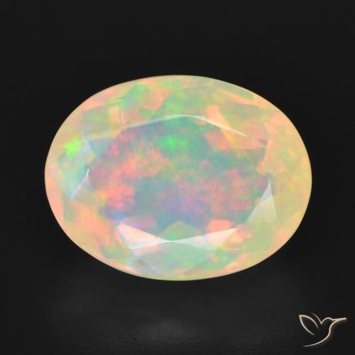 4.25ct Natural Multicolor Opal, Oval, Transparent