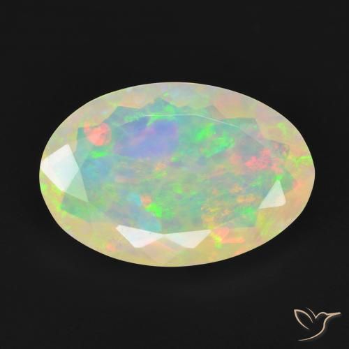 3.93ct Natural Multicolor Opal, Oval, Transparent