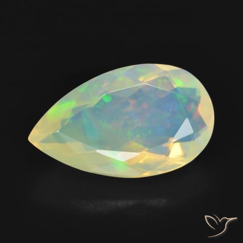 3.12ct Natural Multicolor Opal, Pear Shape, Transparent