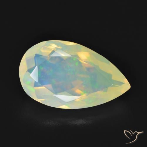 3.12 ct Multicolor Opal Stone, Natural Opal in Pear Facet Shape for Sale