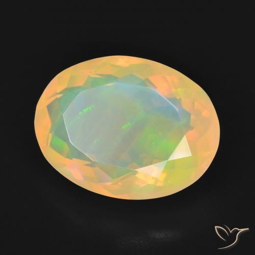 4.16 ct Multicolor Opal Stone, Natural Opal in Oval Facet Shape for Sale