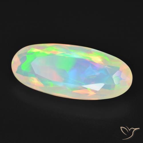4.21 ct Multicolor Opal Stone, Natural Opal in Oval Facet Shape for Sale