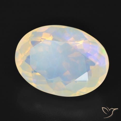 4.69 ct Multicolor Opal Stone, Natural Opal in Oval Facet Shape for Sale