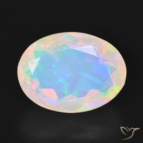 4.19ct Natural Multicolor Opal, Oval, Transparent