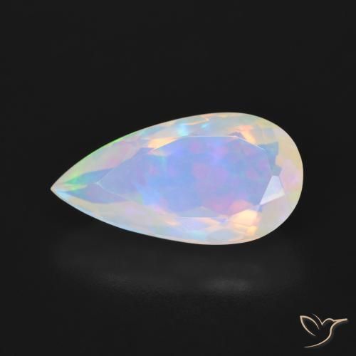3.16 ct Multicolor Opal Stone, Natural Opal in Pear Facet Shape for Sale