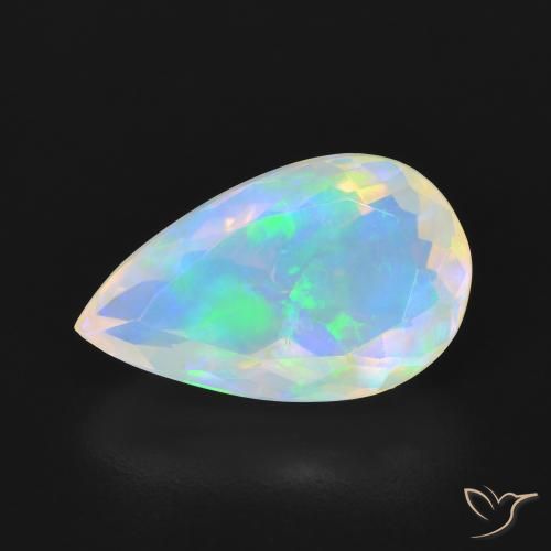 3.03ct Natural Multicolor Opal, Pear Shape, Transparent, Photo A