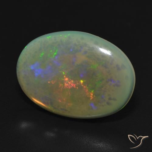 4.41 ct Multicolor Opal Stone, Natural Opal in Oval Cabochon Shape for Sale