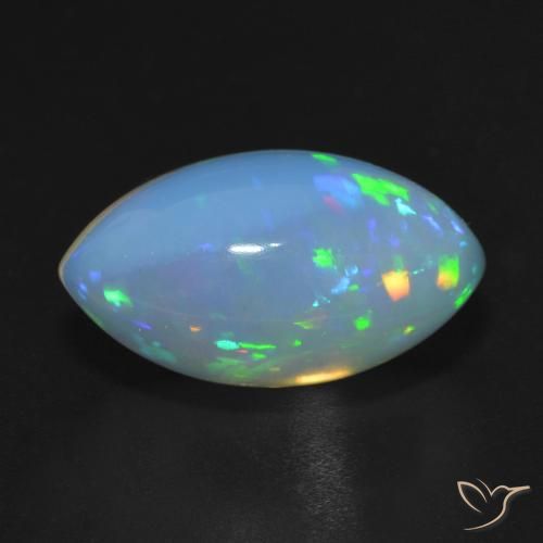 8.20 ct Multicolor Opal Gemstone, Opal Gem in Marquise Cabochon Shape for Sale.