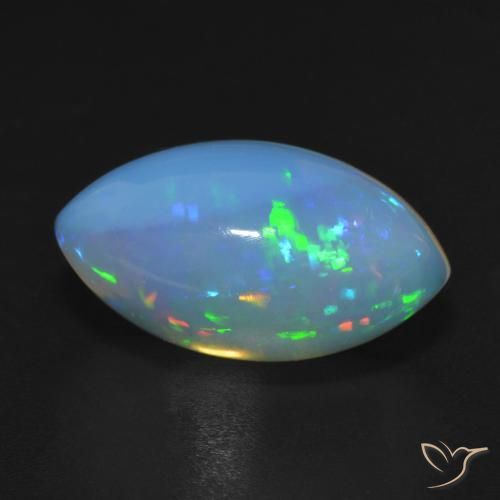8.20 ct Multicolor Opal Stone, Natural Opal in Marquise Cabochon Shape for Sale