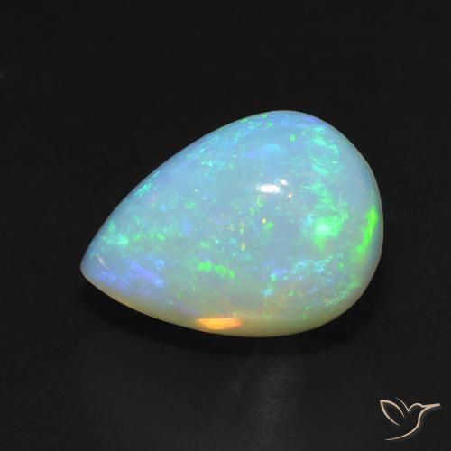 3.53ct Natural Multicolor Opal, Pear Shape, Translucent