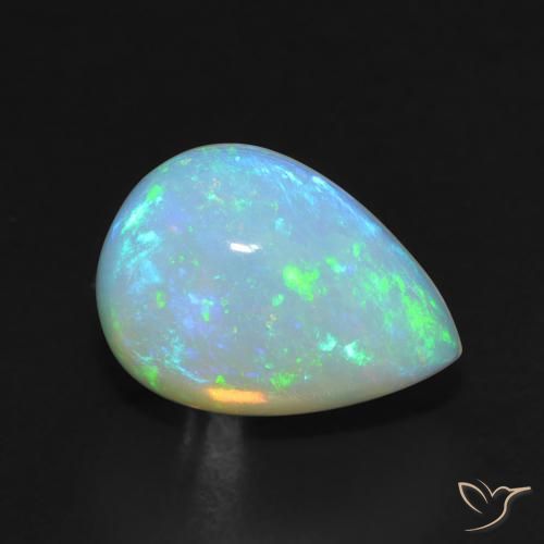 3.53 ct Multicolor Opal Stone, Natural Opal in Pear Cabochon Shape for Sale