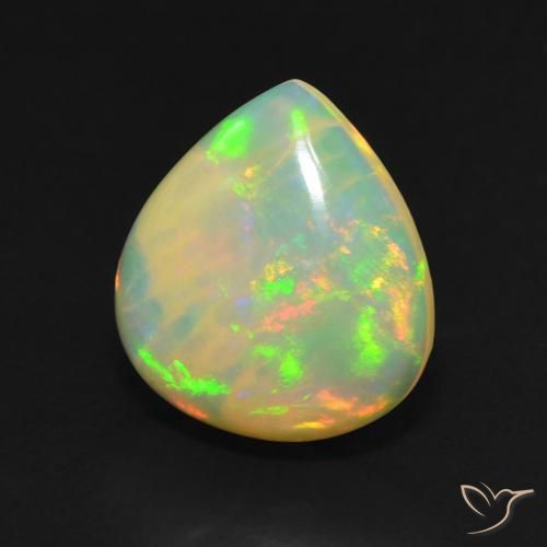 2.85 ct Multicolor Opal Stone, Natural Opal in Pear Cabochon Shape for Sale