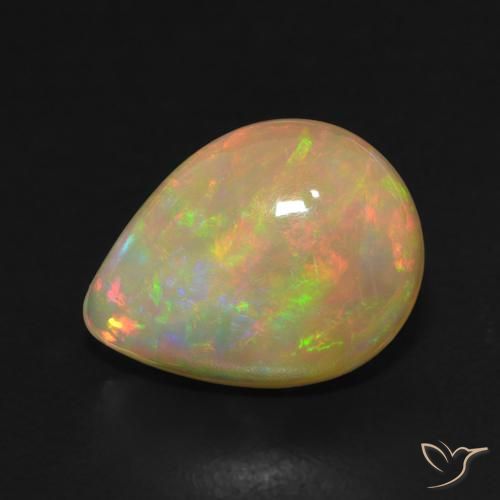 2.84ct Natural Multicolor Opal, Pear Shape, Translucent, Photo A