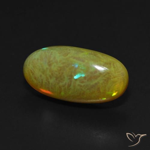 4.63 ct Multicolor Opal Stone, Natural Opal in Oval Cabochon Shape for Sale