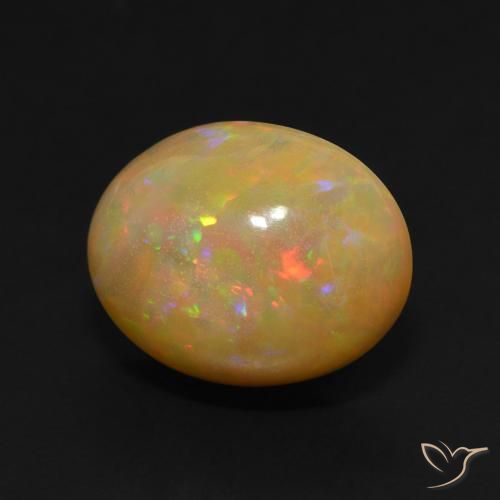 5.88 ct Multicolor Opal Stone, Natural Opal in Oval Cabochon Shape for Sale