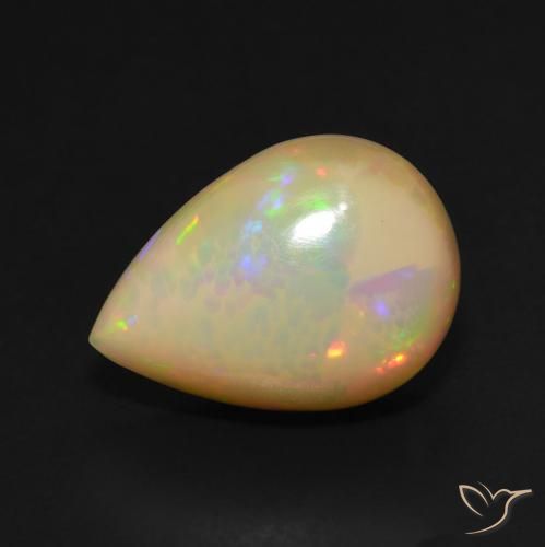 3.95ct Natural Multicolor Opal, Pear Shape, Translucent