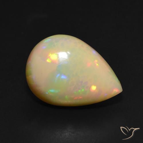 3.95 ct Multicolor Opal Stone, Natural Opal in Pear Cabochon Shape for Sale